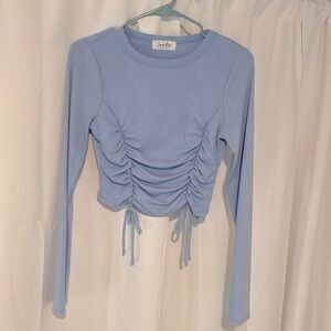 Blue drawstring long sleeve